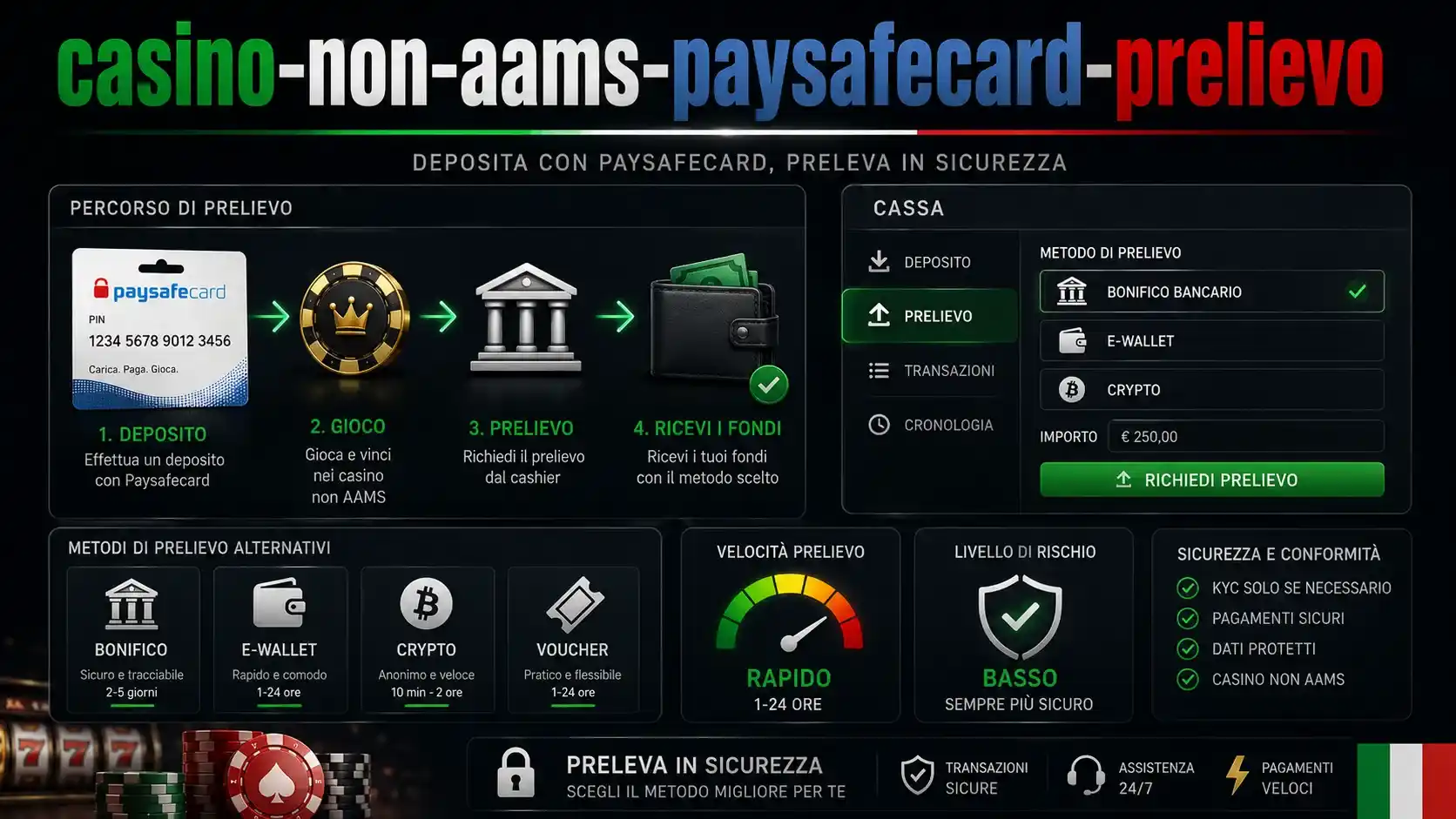 Casino non aams paysafecard prelievo